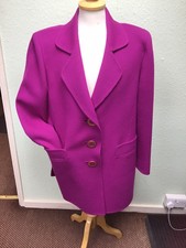 Cerise 100% Wool Coat By Jane Eva In Nice , France. Approx Size 14