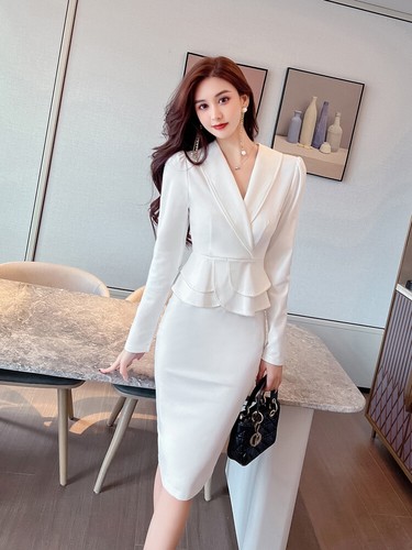Office Dress Women Work Midi Long Sleeve V-Neck High Waist Peplum Size 2 4 6 8 - 第 20/32 張圖片