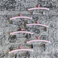 Pink wood heart childrens Pants Skirts Clip hangers clothes 6 12 18 24