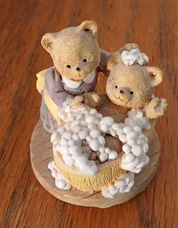 Adorable Teddy In Bath 2 Inch Figurine