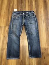 Vintage DISTRESS Ripped True Religion Jeans Size 30 Y2K Light Wash