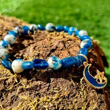 Blue Apatite & K2 Bracelet; opens and unlocks third eye and crown chakra