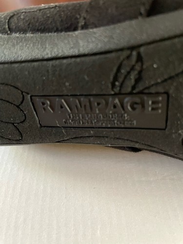 Rampage Women’s 7M Faux Suede Buckled Slip On Black Ankle Boots NEW in BOX - Picture 3 of 7