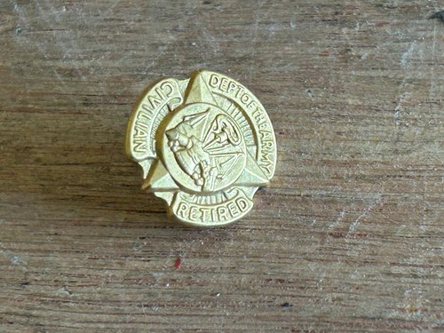 Department Of Army Lapel Pin Retired Civilian Small Clutch Back - Picture 21 of 24