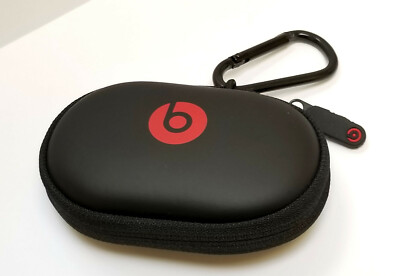 Hard Pocket Case for Beats Earphones In-Ear Earbuds.  With full Black Carabiner.