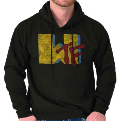 WTF Funny TV Show Graphic Novelty Humor Gift Hoodie Hooded Sweatshirt Men Women