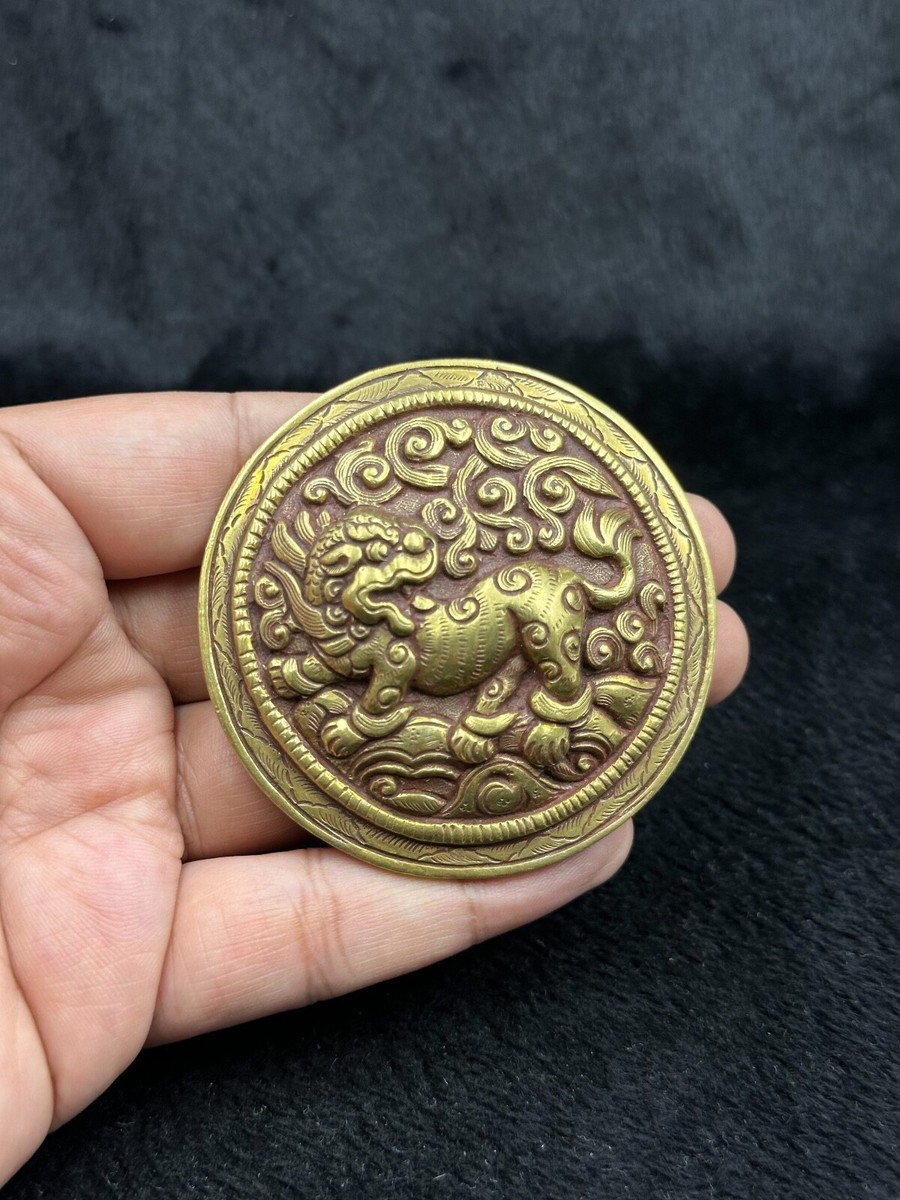 Rare VINTAGE Handmade Tibetan Brass Handmade Belt Buckle  display picture 2