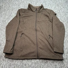 L.L. Bean Brown 1/4 Zip Fleece With Zipper Front Pockets Size LX