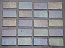 1101.31 - 20 PIECES 1/2" x 1" IRIDIZED CLEAR BULLSEYE 3mm THICK GLASS 90 COE