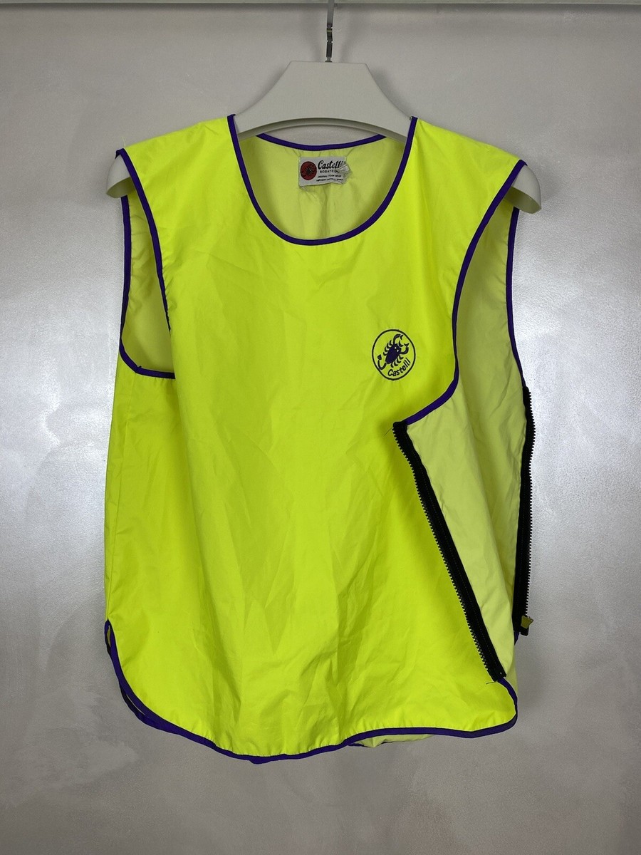 Castelli ROSATE Mens Vest Zip Side Sz L Yellow Team Vintage 80s 
