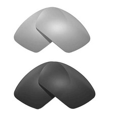 Walleva Two Pairs Polarized Lenses For Oakley Badman - Titanium Black