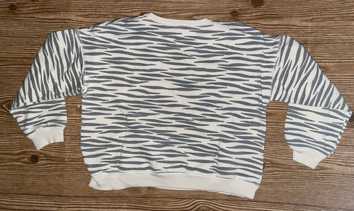 Zara Girls Rolling Stones Cream Sweater With Zebra Like Print Pattern Size 11/12 - Picture 5 of 13