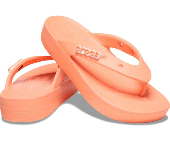 Crocs WOMEN S CLASSIC PLATFORM FLIP Sandals Papaya W5 W9 21 25cm