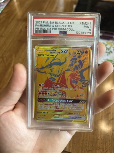 Reshiram & Charizard GX SM247 Sm Holo - PSA 9