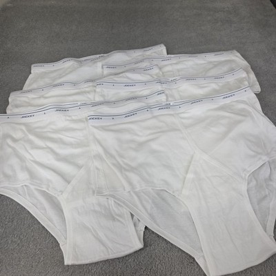 6 Pair Jockey Mens Classic Knit Full-Rise Briefs 100% Cotton White Size 52 Open 