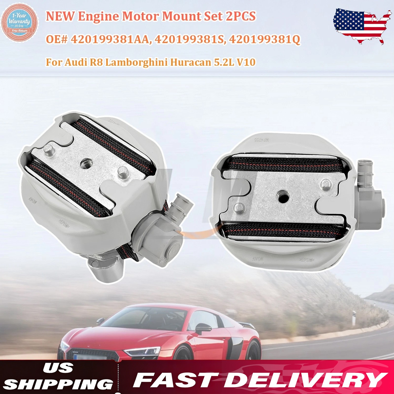 Audi R8 2010-2015 Engine mounts 2 pcs P/N 420199381AA