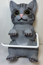 Cat Toilet Paper Tissue Holder Wall Mounted Resin 8  x 5  