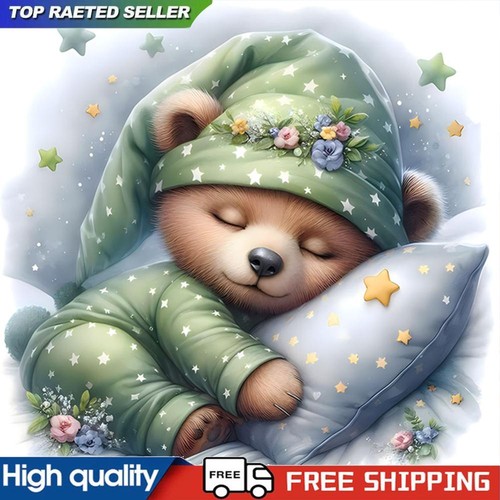 5D Zum Selbermachen Vollrunder Bohrer Diamond Painting Bär Kit Home Decor Kunst Handwerk 30x30cm #