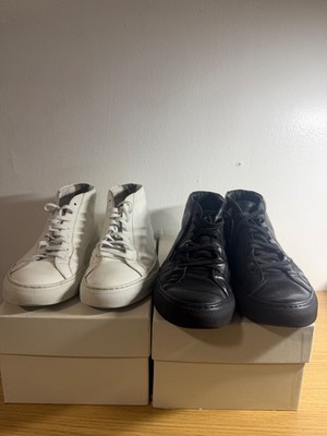 COMMON PROJECTS 41 ACHILLES WHITE BLACK MID SNEAKER LOT LUXARY