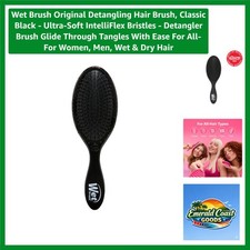 Detangling Brush for All Hair Types - Classic Black with Soft Bristles