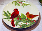 NOBLE EXCELLENCE CARDINAL CHRISTMAS SALAD PLATES 8" NIB SET OF 4 — photo 6
