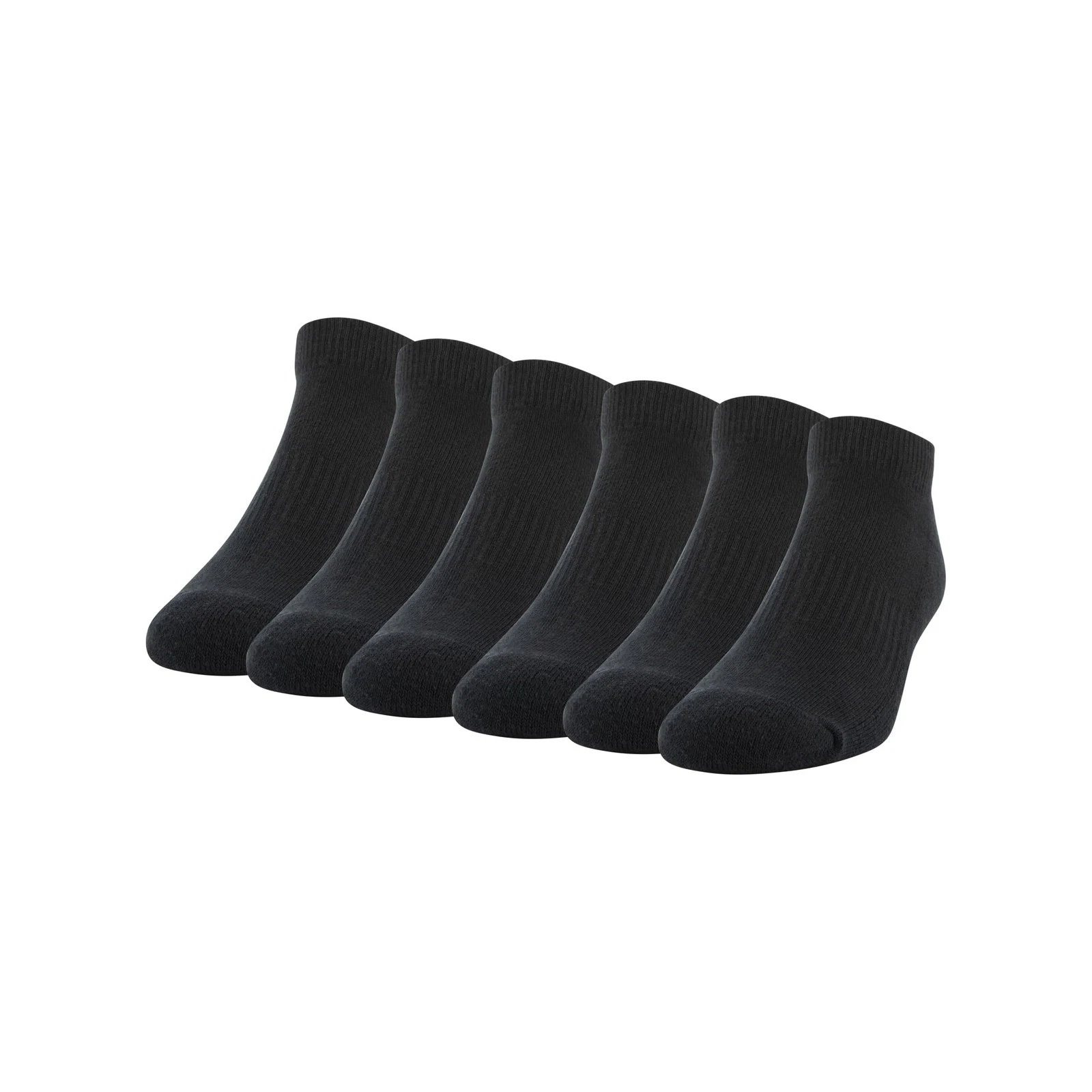 ATHLETIC WORKS MEN'S LOW CUT SOCK, 6 PACK - BLACK