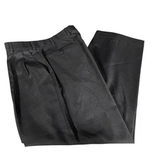 Zanella Nordstrom Mens Wool Dress Pants Charcoal Gray Flat Front Pleated Size 33