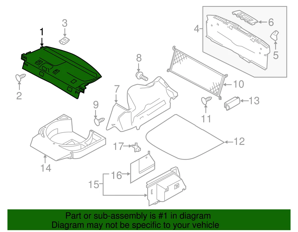Оригинальная отделка лотка Ford Pkg DG1Z-5446668-FB QTY 1 - Изображение 2 из 2