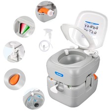 Camping Porta Potty, 5.8 Gal RV Toilet, Level Indicator