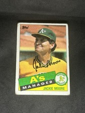 Jackie Moore 1985 Topps #38 Oakland Athletics Auto Autographed Signed MLB Card