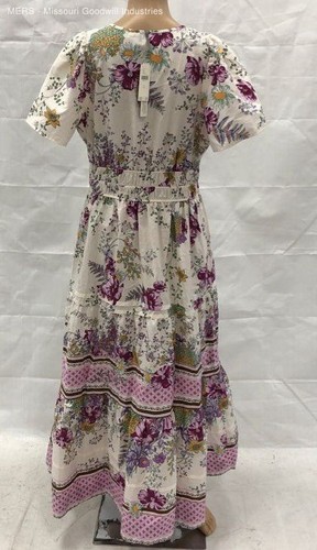 Anthropologie Grape Raisin Short Sleeve The Somerset Floral Maxi Dress - Size M - Picture 2 of 4