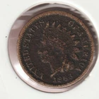 1863 Indian Head Penny American Civil War Copper Nickel US Coin Rare Old Cent