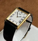 VTG Seiko 5Y30-5060 Gold Tone Classic Tank Quartz Mens Watch, Runs & Keeps Time