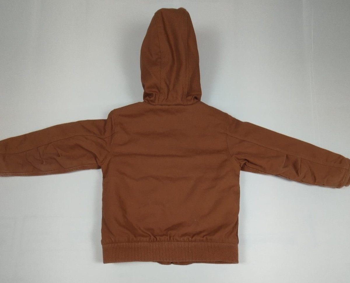 Carhartt Kids XS Brown Duck Canvas Insulated Hooded Active Jacket Quilt Lined thumbnail 2