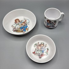 Vintage Raggedy Ann Andy Melamine Dinnerware Set Kids 3pc 1969 Oneida-Ware