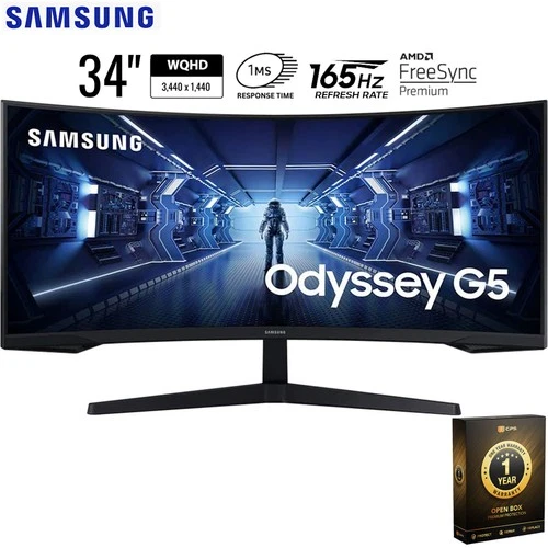 Samsung 34" Odyssey G5 Ultra-Wide Curved Monitor OPEN BOX with 1 Year Warranty