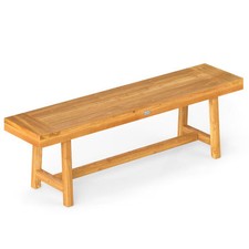63 Inch Solid Wood Bench for up to 3 People - Color: Natural