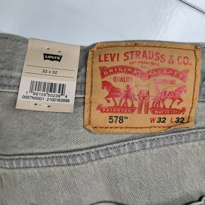 パンツ Levi Strauss & Co. 578 W31 L32 Levi's 578 Baggy Fit Cargo Jeans 32x32 Mens Light Gray New With