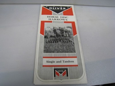 1937 Oliver FARM EQUIPMENT CO HORSSE Disc Harrows Brochure A-228  12, 27, 1937