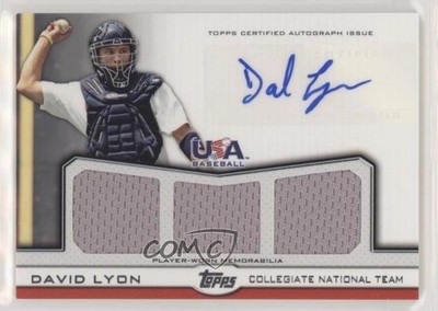 2011 Topps USA Baseball Team Triple Relics 15/214 David Lyon #ATR-DL Auto 2u3