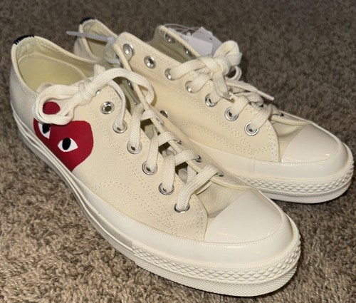 NUOVE Converse X Comme Des Garcon Play CDG Chuck Taylor Low Cream 12 W/10 Uomo - Foto 5 di 9