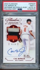 2022 Flawless #SPMCR Cal Ripken Jr 1/10 PSA 9 Sig Prime Material-Ruby PSA/DNA 19