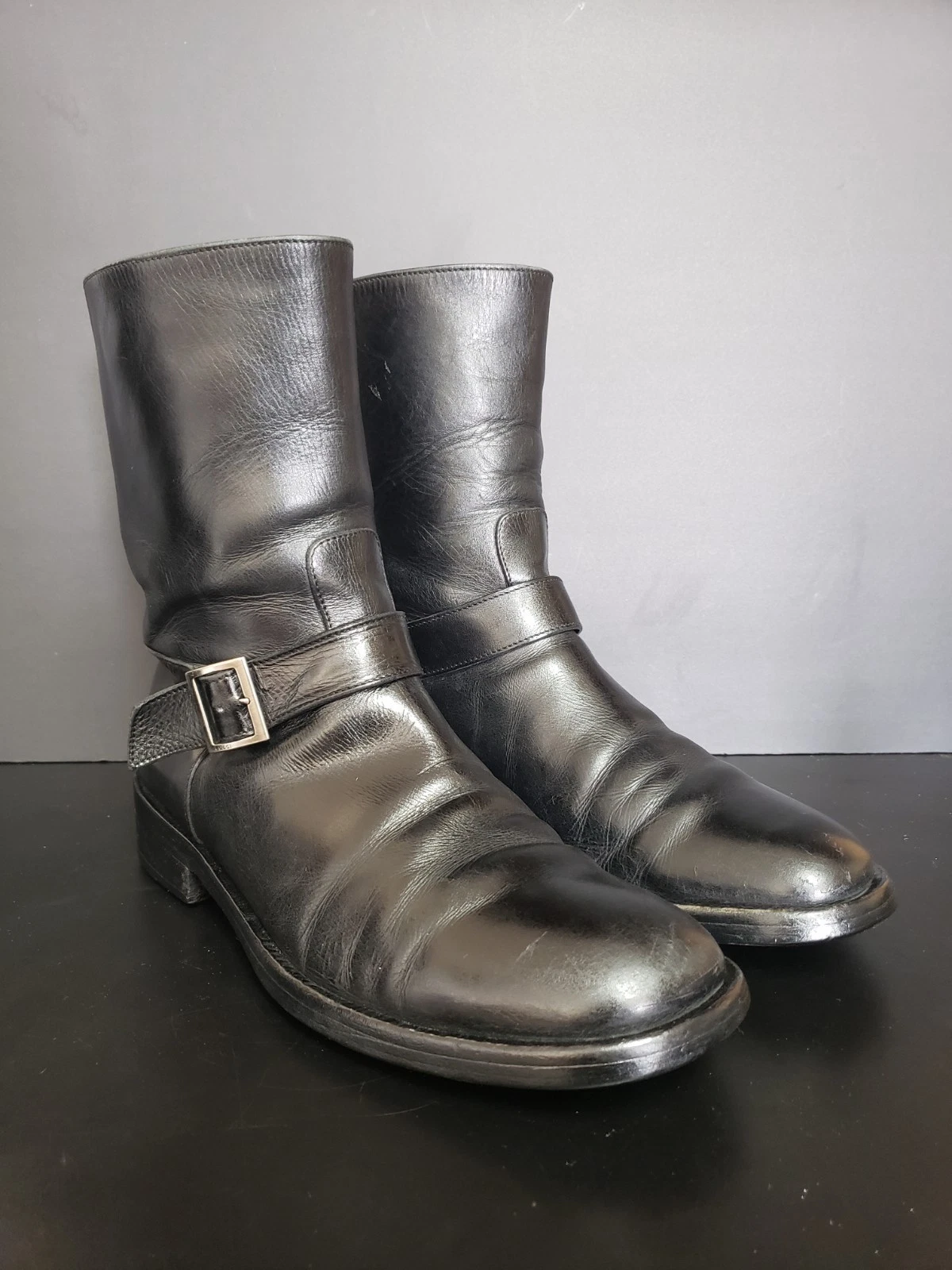 Bottes Gucci homme cuir noir vintage pointure 9,5
