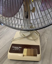 Vintage Shetland Control Air 12” Inch 70s 80s Oscillating Table Fan TESTED DF-12