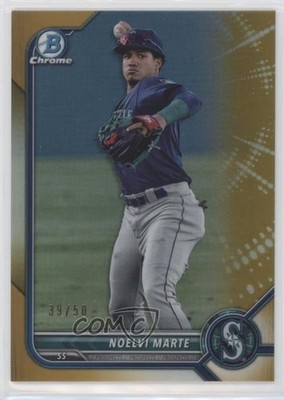 2022 Bowman Chrome Prospects Gold Refractor 39/50 Noelvi Marte #BCP-63 0a8t
