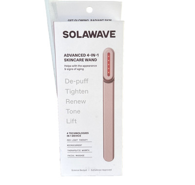 Solawave 4-In-1 Radiant Renewal Red Light Therapy Skincare Wand Depuff Tighten