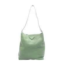 Prada Leather Tote Bag Women Green One Size