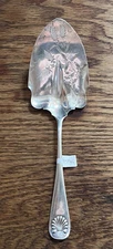 Sterling Shell Pattern Bright Cut Pie Server No Maker Monogram on Back!