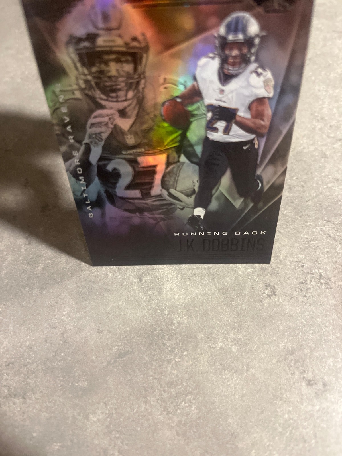 2020 Panini Illusions #13 J.K. Dobbins RC Trophy Collect Sapphire