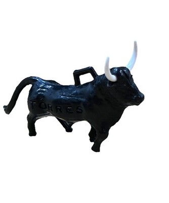 VTG ONE Torres Sangre de Bull Spanish Black Plastic Wine Bottle Adornment Charm